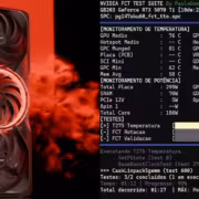 Видеокарта NVIDIA GeForce RTX 5070 Ti слот с вентилятором и температурным датчиком HotSpot 97 C