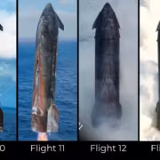 Илон Маск похвалил новую теплозащиту Starship после сравнения Flight 10 и Flight 13 10 Четыре ракетных корабля Starship с разными тепловыми защитами