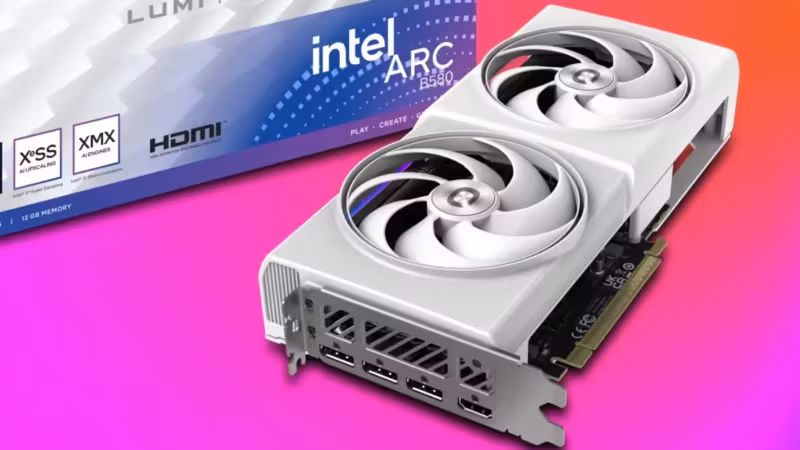 Видеокарта Intel Arc B580 с двумя вентиляторами