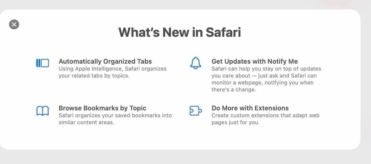 Обновления в Safari на iOS 27 beta 3 список функций