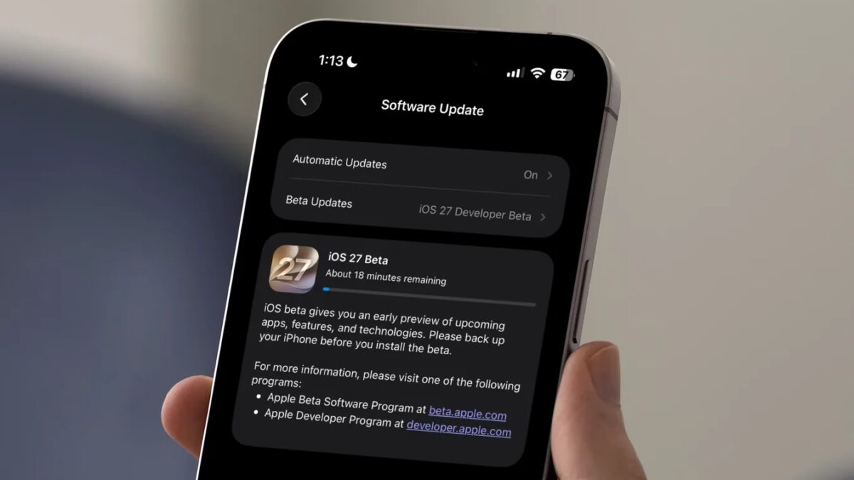 Как установить публичные бета-версии iOS 27 и macOS 27 на ваши устройства 7 Обновление iOS 27 Beta на iPhone в настройках программного обеспечения
