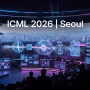 Виртуальный конференц-зал с графическими графиками Яндекс ICML 2026