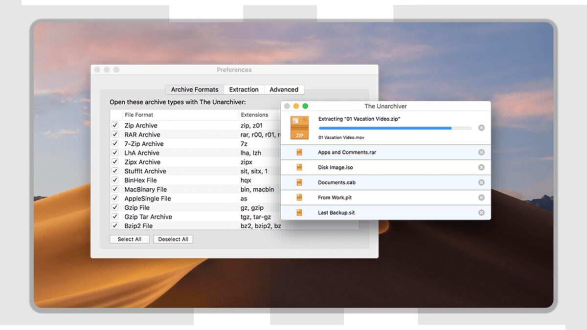 Как открыть RAR в 2026 году на Windows, Mac, iPhone, Android и Linux 9 Открытие RAR файла на Mac с помощью The Unarchiver