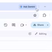 Облако заголовка Ask Gemini в браузере Chrome