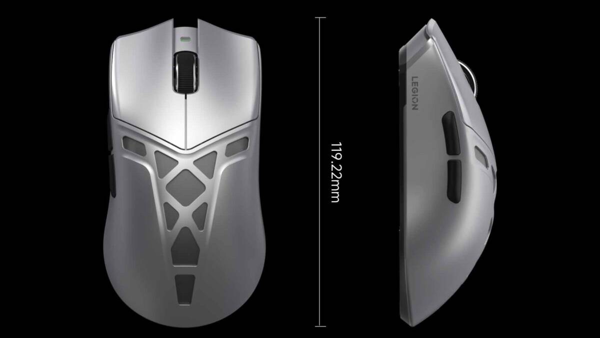 Игровая мышь Lenovo Legion Y7MG сверху и сбоку