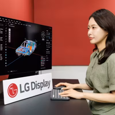 LG показала 27-дюймовый OLED-экран 5K с упором на текст 5 женщина за компьютером, монитор интерфейс программное обеспечение