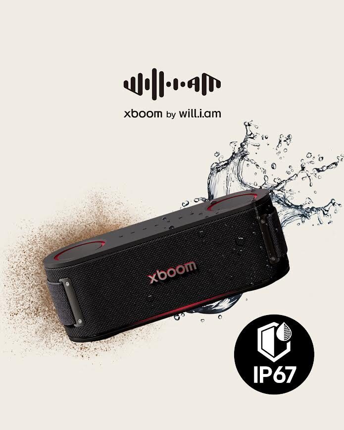 LG представила колонки xboom Bounce и Grab с ИИ 1 Портативная колонка xboom с водоотталкивающей защитой IP67