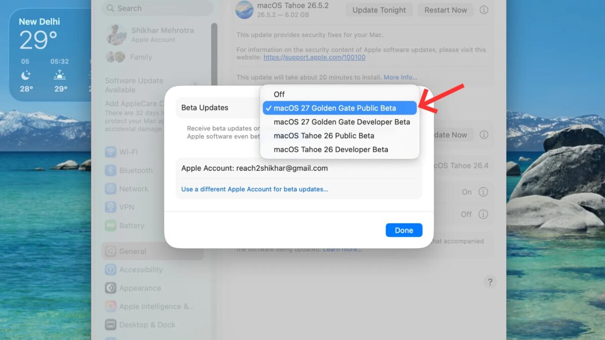 Как установить публичные бета-версии iOS 27 и macOS 27 на ваши устройства 8 Настройка бета-версий macOS 27 и iOS 27