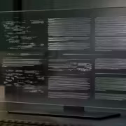 Гексагональный дисплей с кодом и моделями GFusion Сбер