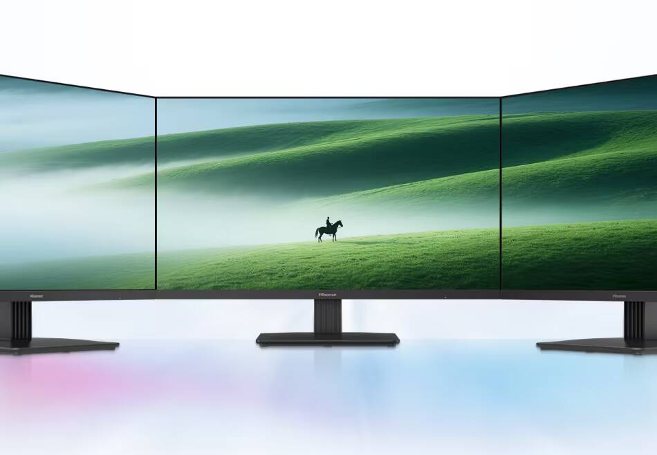 Мониторы Hisense N3G Pro с 180 Гц и IPS оценили в Китае от 449 юаней 2 Три широкоформатных монитора Hisense N3G Pro с зелёным пейзажем
