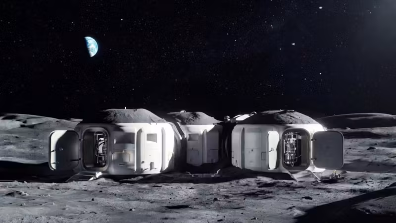 Модуль московский шлюз для Луны на лунной поверхности