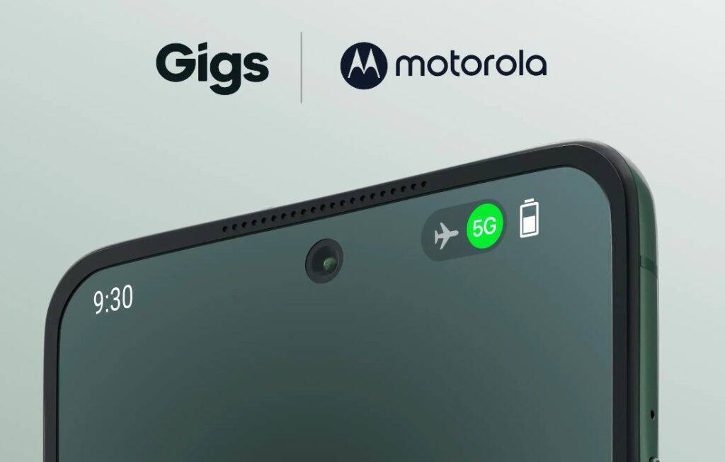 Новый смартфон Motorola с экраном и 5G символами