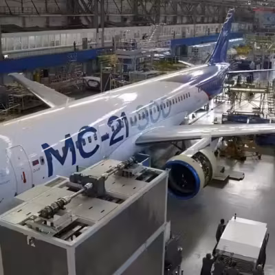 МС-21-200 станет легче за счёт пилона и бортовой сети 5 Технический цех МС-21-200 в сборке самолёта один