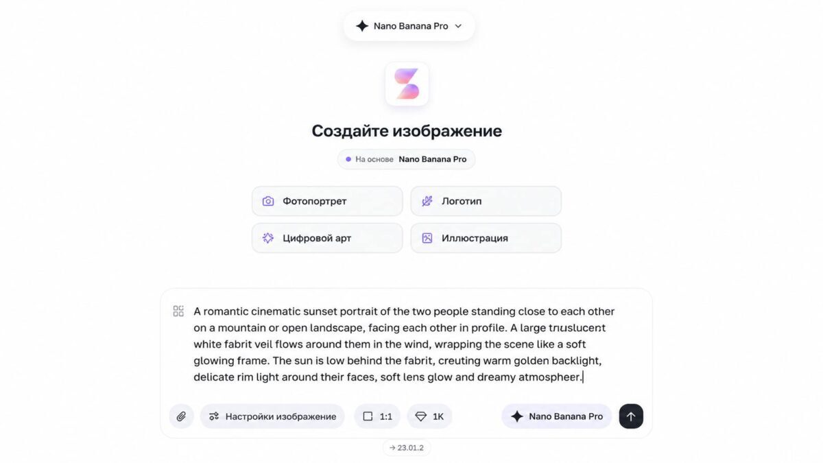 Создание изображения Nano Banana и России изображение цифровых иконок описание