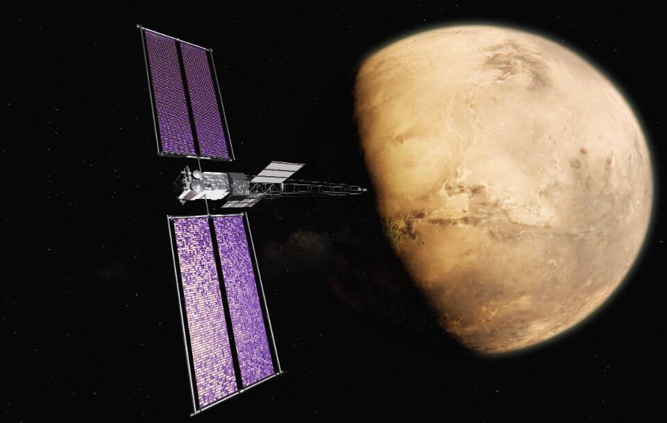 NASA отправит к Марсу аппарат с ядерной установкой. Проект уже тянет на $2,1 млрд 7 Спутник с солнечными панелями рядом с Марсом аппарат с ядерной установкой