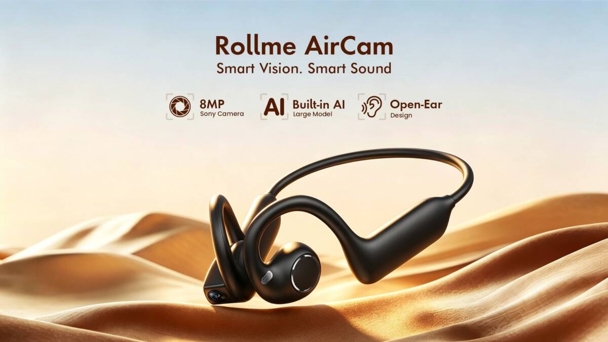 Наушники с камерой за $80. Rollme показала AirCam с ИИ-переводом и распознаванием объектов 3 Беспроводные наушники Rollme AirCam с камерой