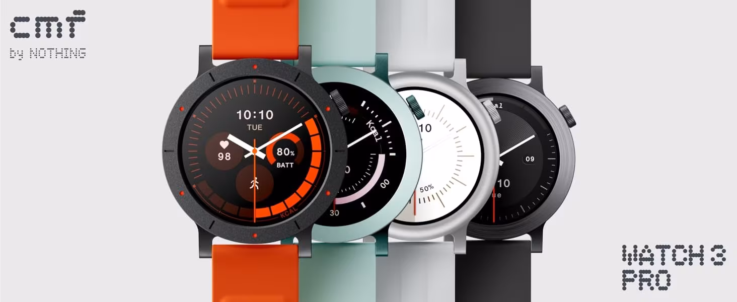 Модель умных часов Nothing Watch Pro и разные циферблаты