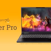 Ноутбук System76 Adder Pro с открытым экраном яркий дизайн