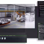 Производственная линия с роботом и автомобилями в NVIDIA Omniverse