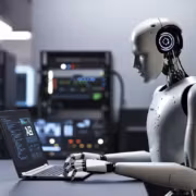 Nvidia запустила ИИ для поиска дипфейков в видео за 22 мс 10 Робот за компьютером с анализом видео Nvidia дипфейки