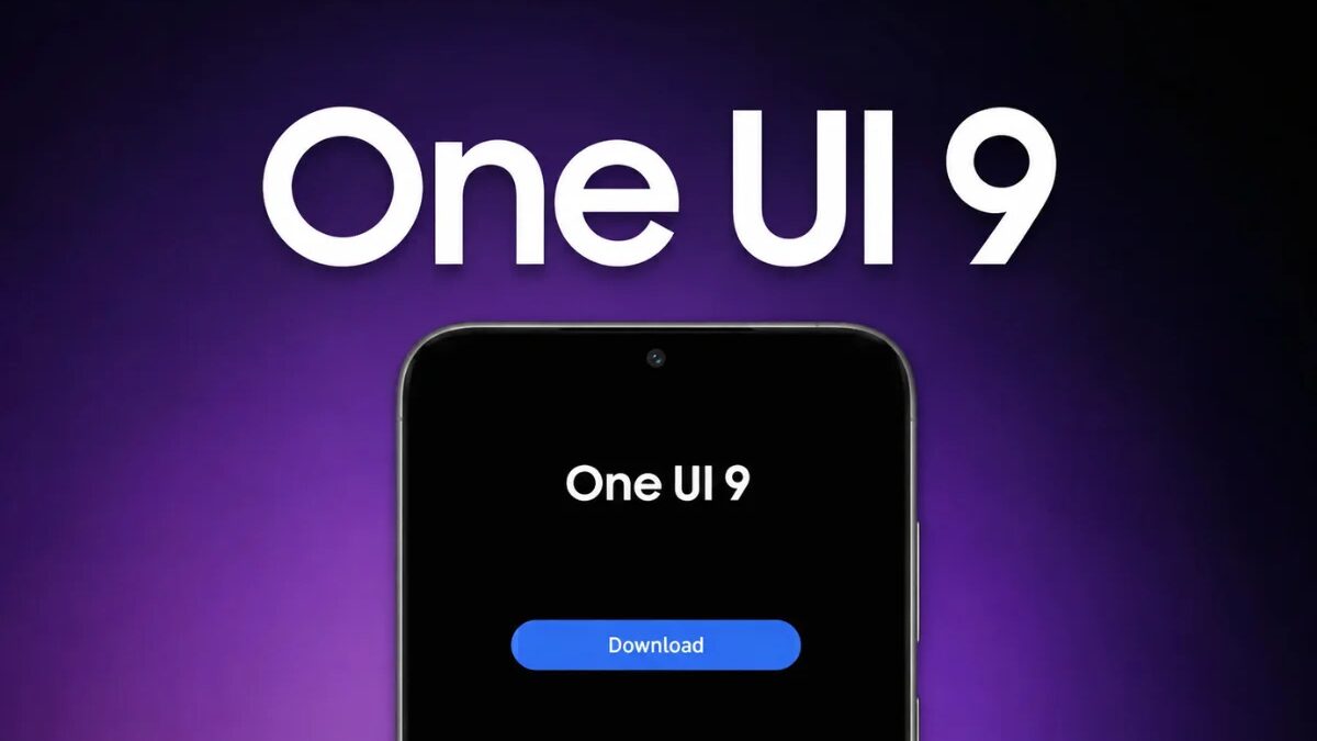 экран смартфона Galaxy с кнопкой Download One UI 9.0