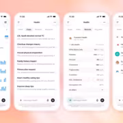Мобильное приложение ChatGPT Health интерфейс четыре скриншота