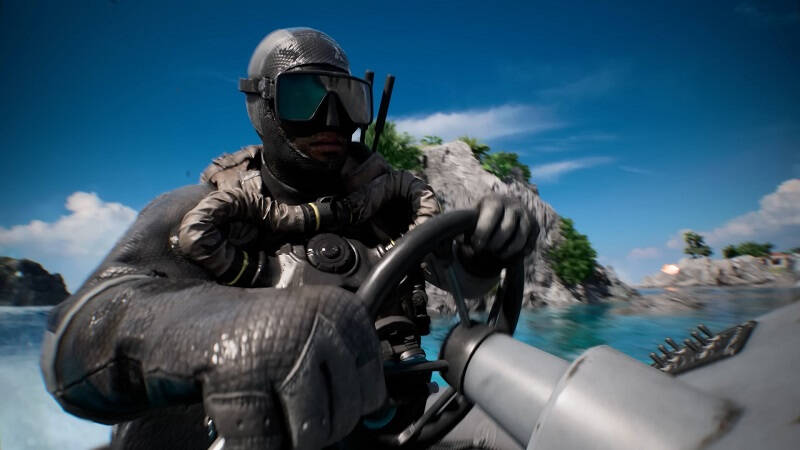 Остров Уэйк вернётся 21 июля. Battlefield 6 показала морские бои на самой большой карте серии 2 Мужчина в шлеме и гидрокостюме на мотоцикле в море Battlefield 6