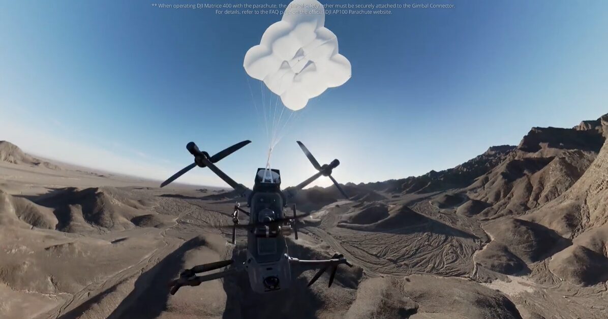 Парашют для 9,74-килограммового дрона: DJI выпустила AP100 для Matrice 400