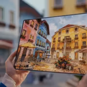 Планшет Huawei MatePad Pro Max показывает живописную картину на экране