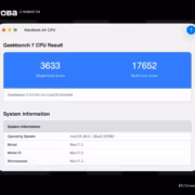 Результаты Geekbench 7 для MacBook Air CPU