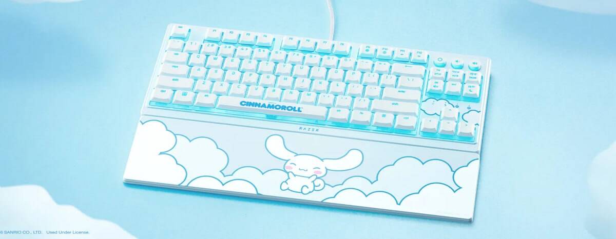 Razer выпустила коллекцию Cinnamoroll с ушками 7 Клавиатура Razer Cinnamoroll с ушками и облаками
