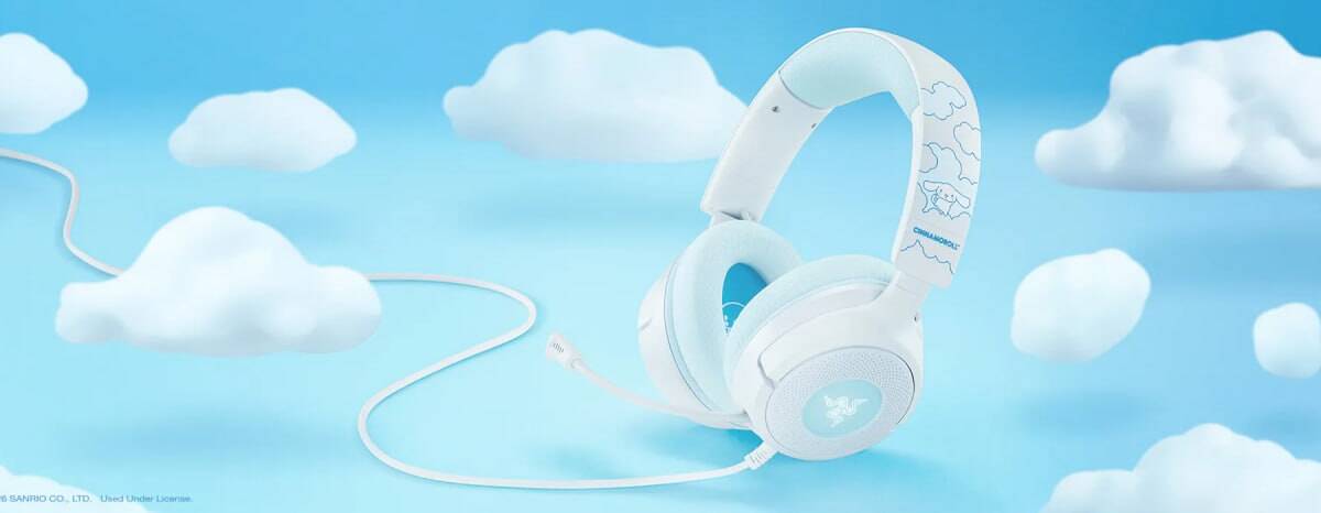 Razer выпустила коллекцию Cinnamoroll с ушками 8 Головной телефон Razer Cinnamoroll с ушками и облаками