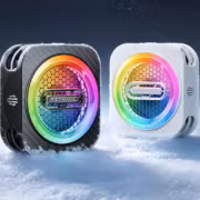 Два кулера Red Magic с RGB-подсветкой на снегу
