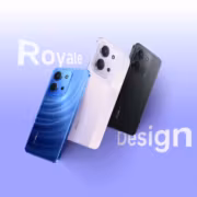 Три смартфона Redmi 17C 5G показывают задние панели с камерами