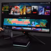 Пусковая установка для игр Ryzen AI Halo на мониторе