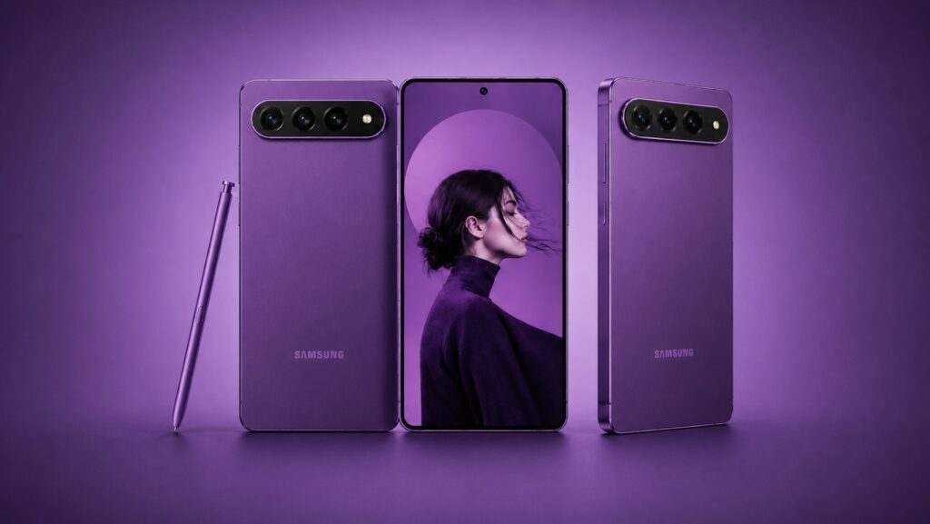 Samsung Galaxy S27 телефон и S Pen фиолетовый