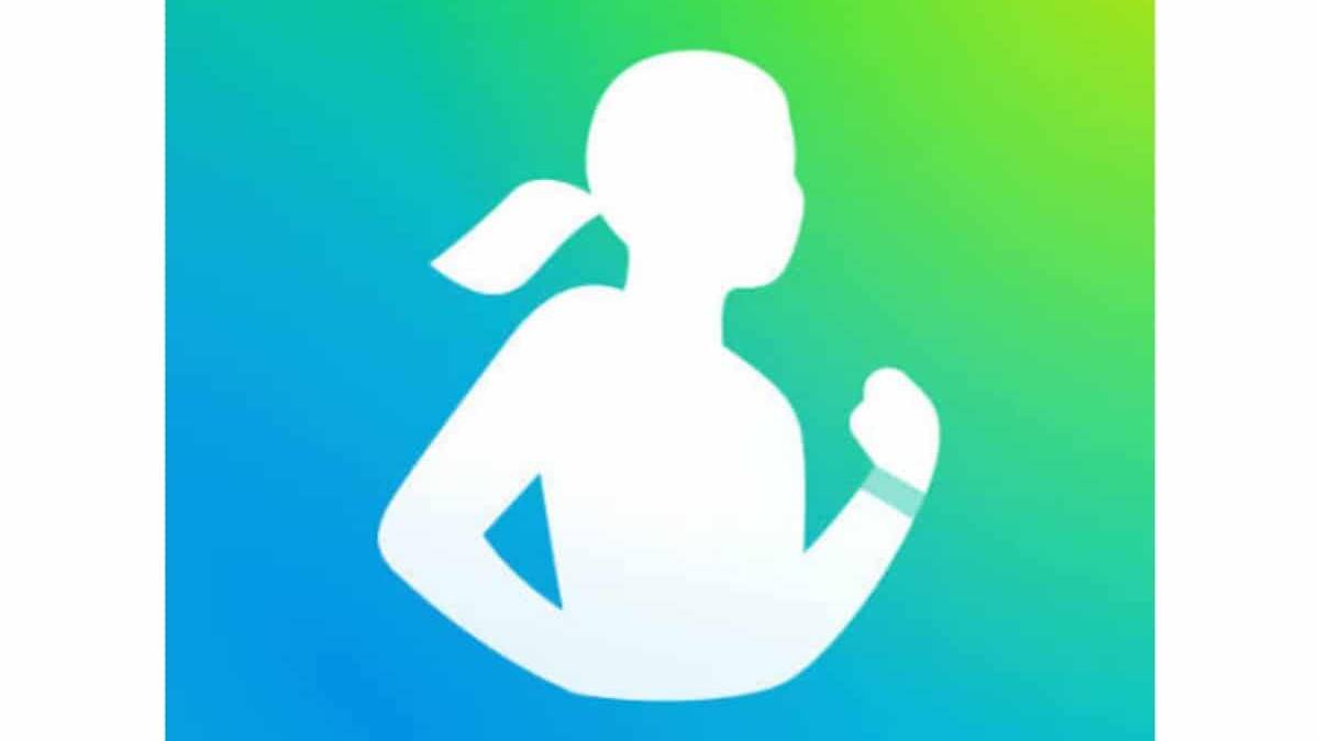 Силуэт женщины бегущей с полосками на руке Samsung Health