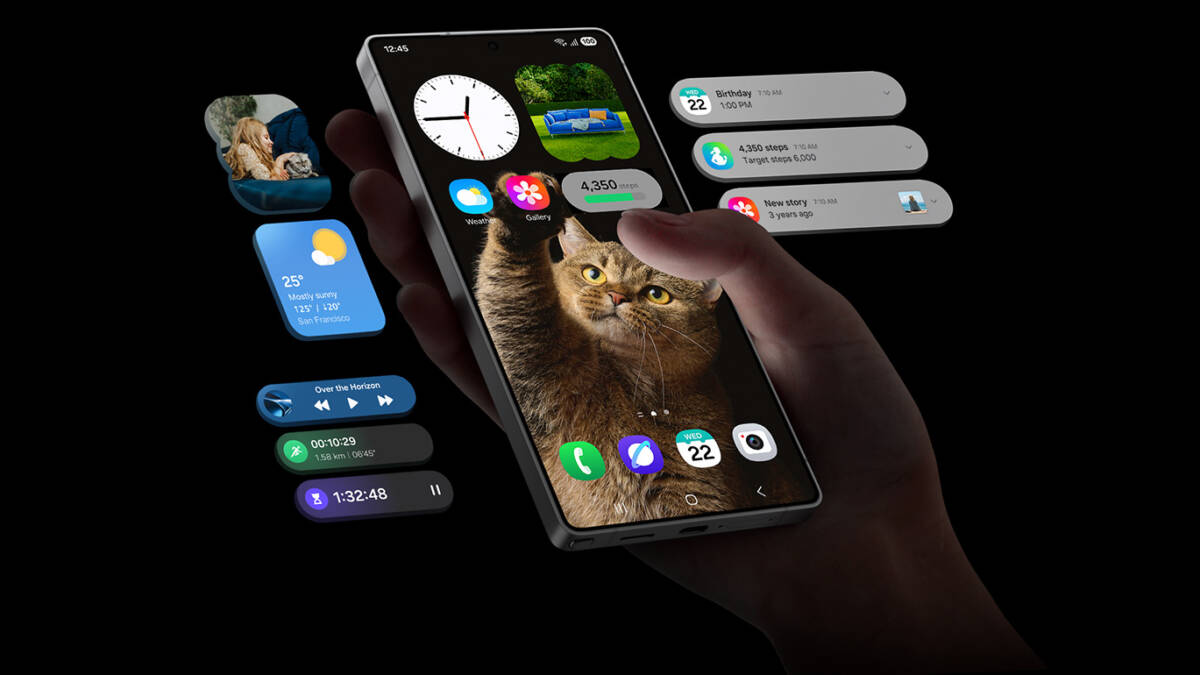 Samsung запустила тест One UI 9.0 для 49 смартфонов и планшетов Galaxy 4 смартфон Samsung Galaxy с виджетами и приложениями
