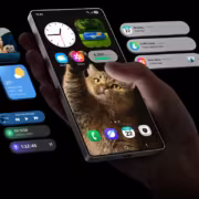 смартфон Samsung Galaxy с виджетами и приложениями