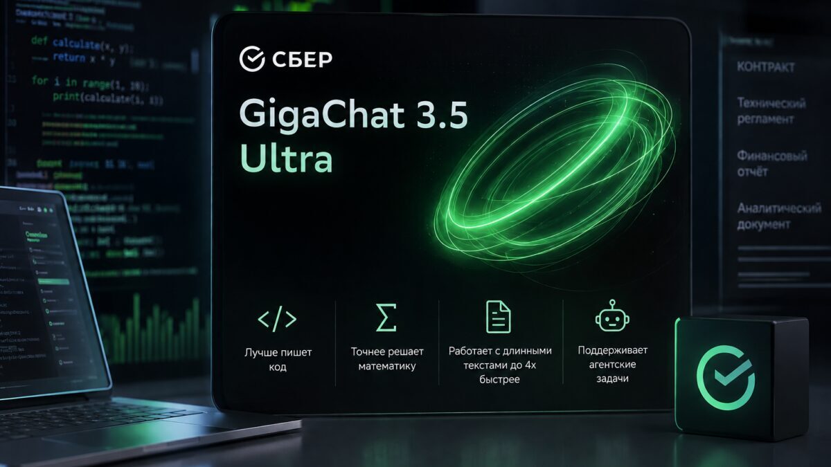 Экран GigaChat 3.5 Ultra с графикой и кодами