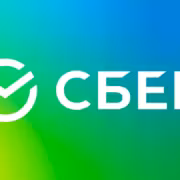 Логотип Сбер с зеленым градиентом и иконкой проверки