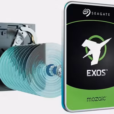 HDD Seagate Exos и программное обеспечение Mosaic на экране