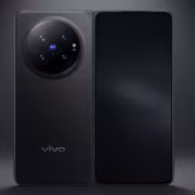 Складной смартфон Vivo X Fold 6 черный вид сбоку и спереди