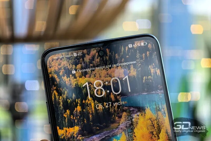 смартфон Huawei nova Y74 экран линия номера время дата