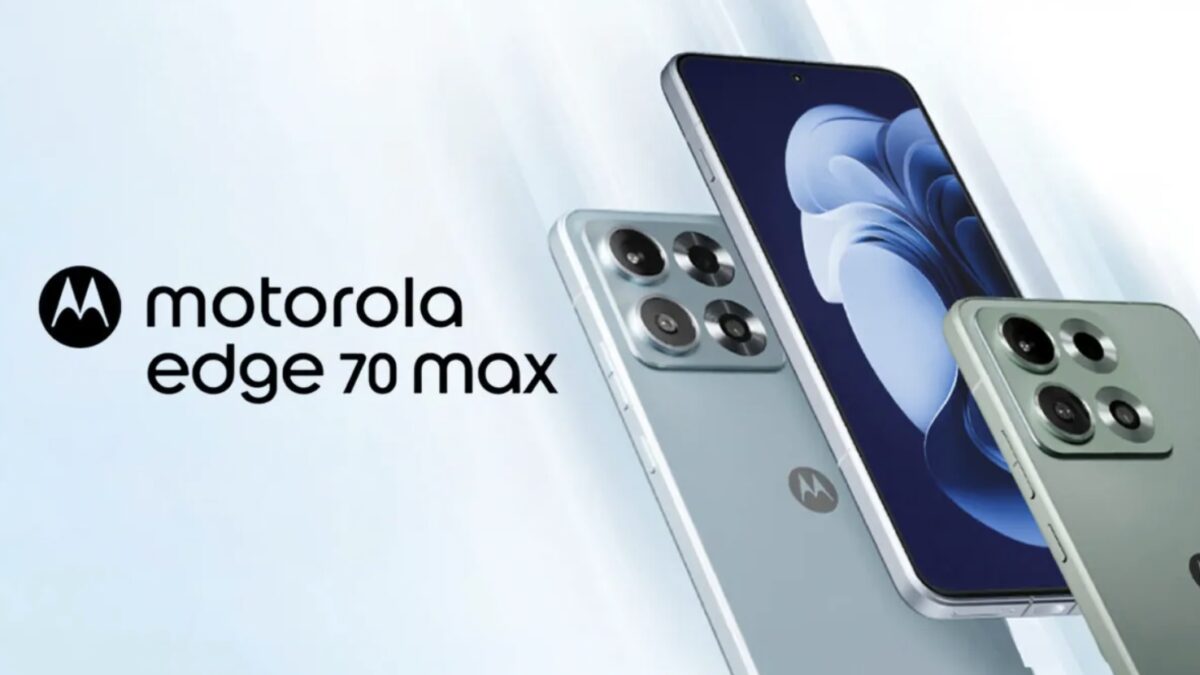 Модель Motorola Edge 70 Max показана сзади и спереди