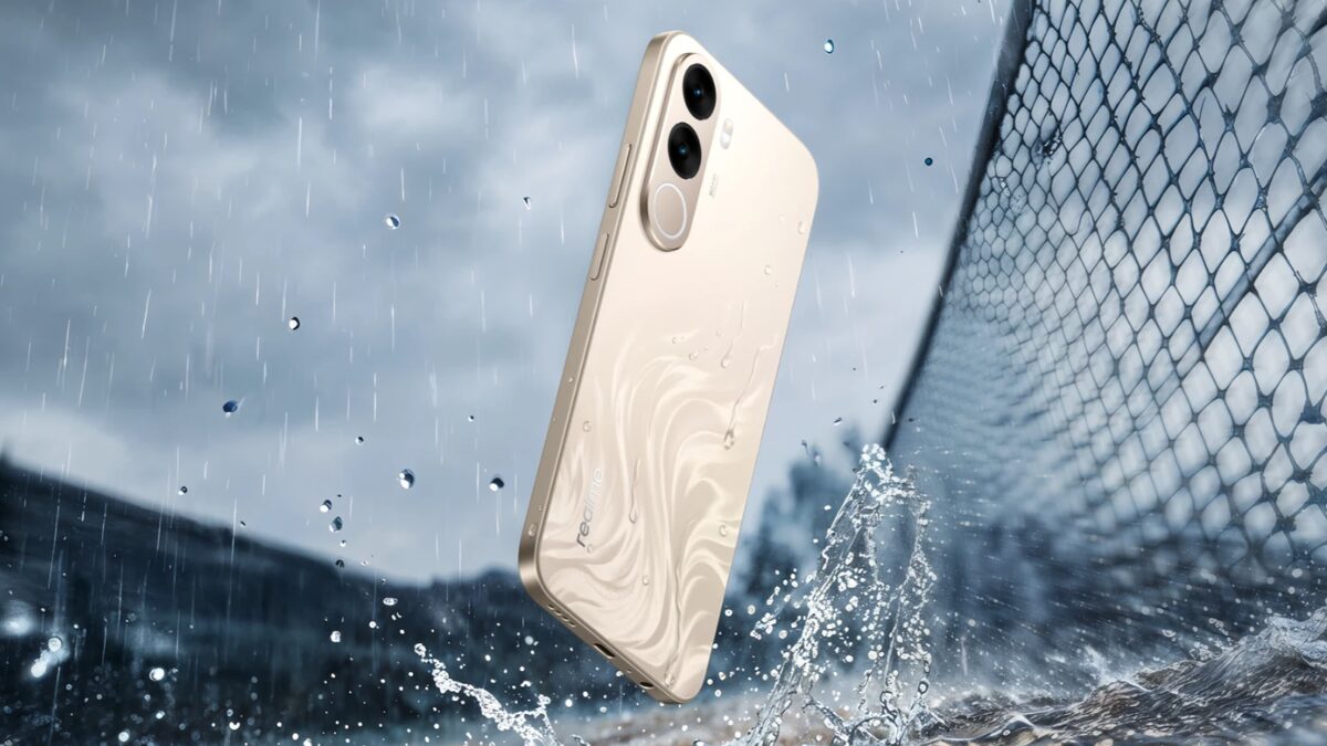 смартфон Realme C100x получил батарею 8000 мА·ч и защиту по MIL-STD-810H 3 Мобильный телефон Realme C100x в воде и каплях