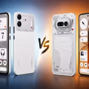 Смартфоны Nothing Phone 4b и Phone 4a в красочной сцене