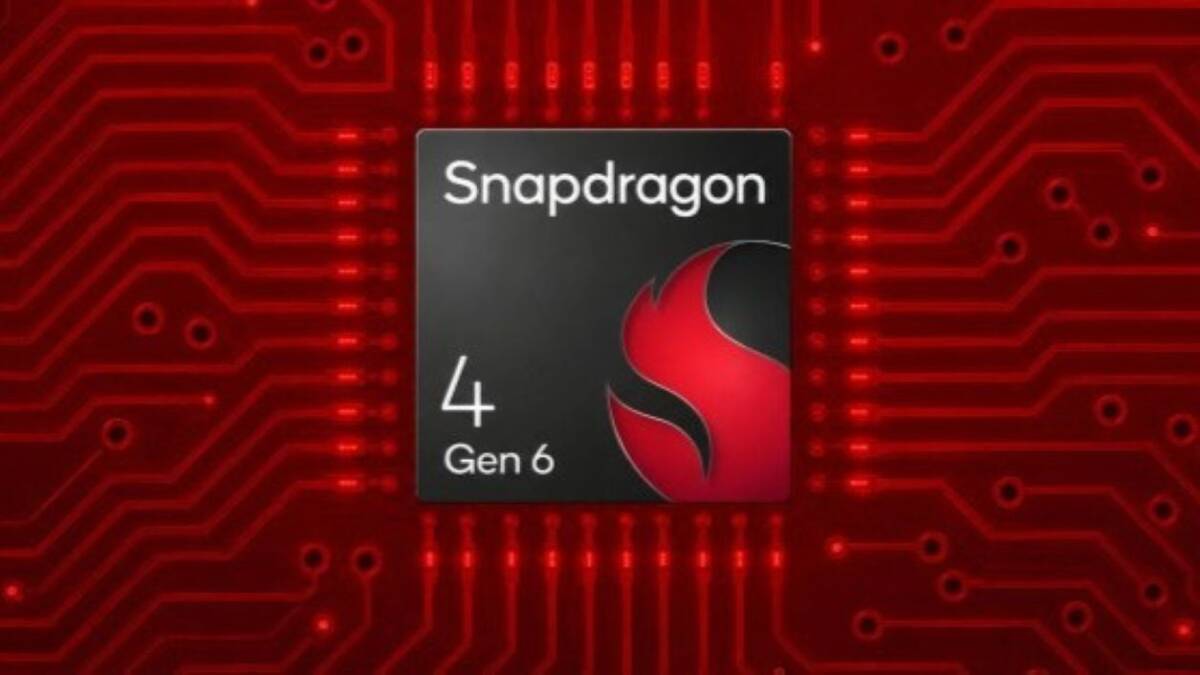 Snapdragon 4 Gen 6 получит Adreno 6 и LPDDR5, но останется 4-нанометровым чипом 2 Логотип Snapdragon 4 Gen 6 на чёрном фоне в красной схемной графике