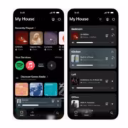 Интерфейс приложения Sonos на смартфоне домашней системы
