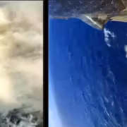 Ракета Starship SpaceX во время запуска в небе